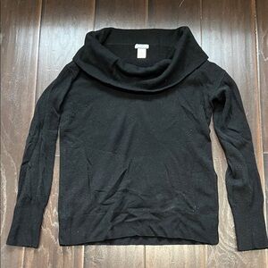 J. Crew Black Cowl Neck Cashmere Sweater, size M